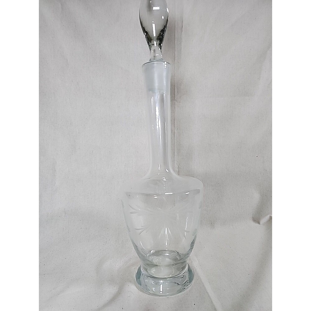 Vintage Toscany Hand Blown Liquor Decanter Made In Romania